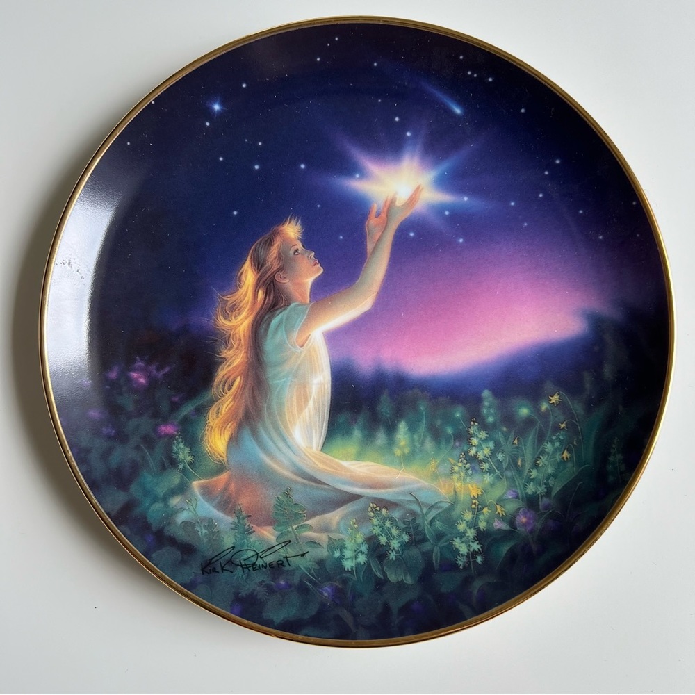 Crystal Power Collector Plate by Jeane Dixon 8" Franklin Mint Heirloom Vintage